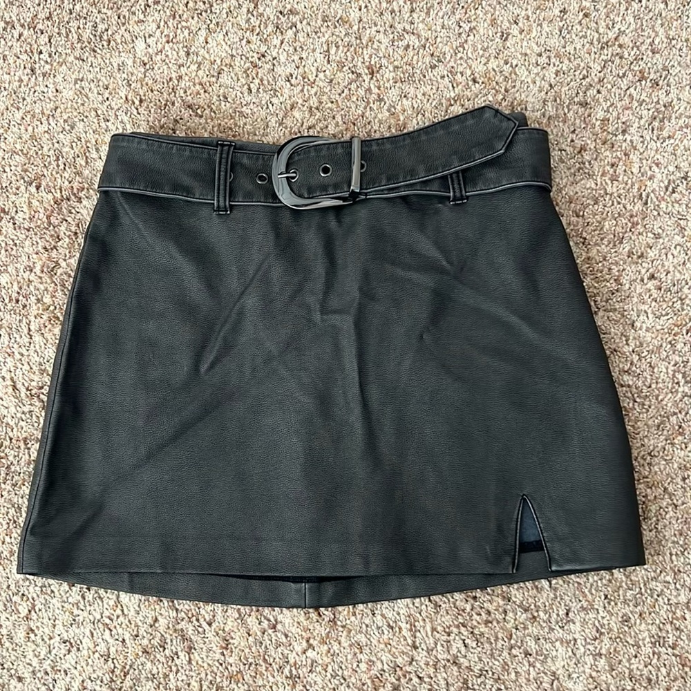 Show me your mumu buckle skirt charcoal gray